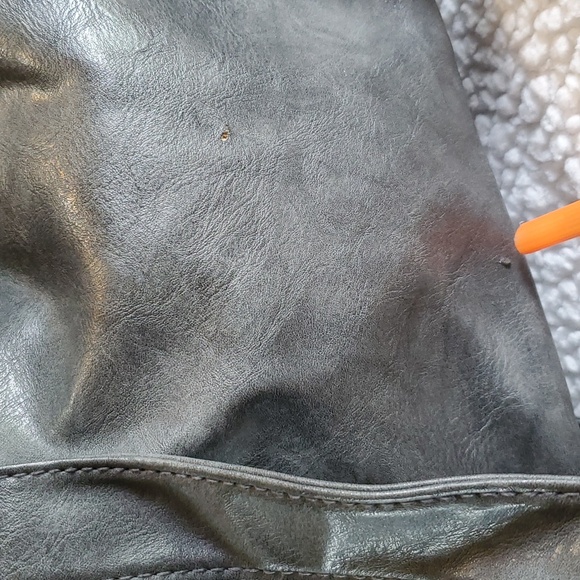 Gray Leather Like Backpack Purse - Picture 4 of 11